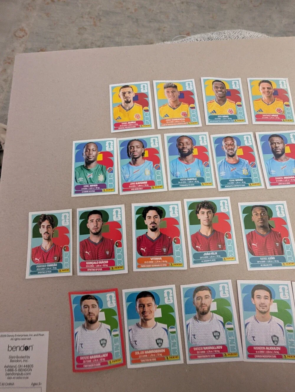 Panini World Cup 2026 Soccer Collectible Sticker Cards- Group K-Por, Cod,Uzb,Col - Picture 3 of 3